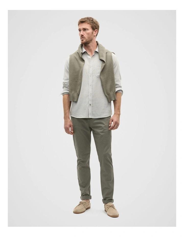 Texture Stripe Shirt in Vintage Khaki image 3