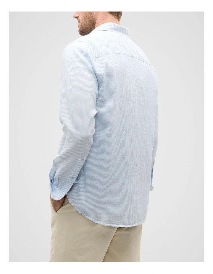 Texture Stripe Shirt in Skyway image 2