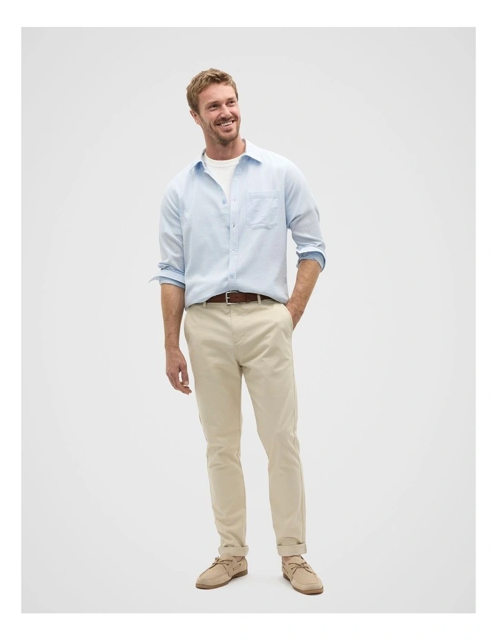 Texture Stripe Shirt in Skyway image 3
