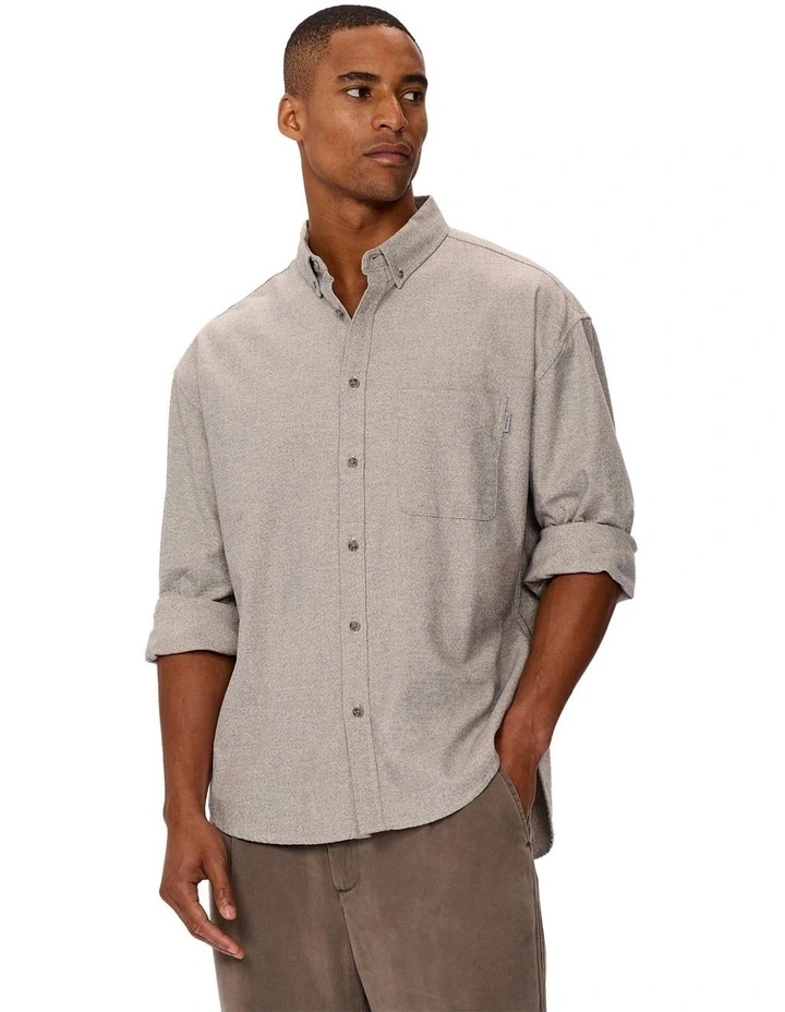 The Abington Long Sleeve Shirt in Cream image 1