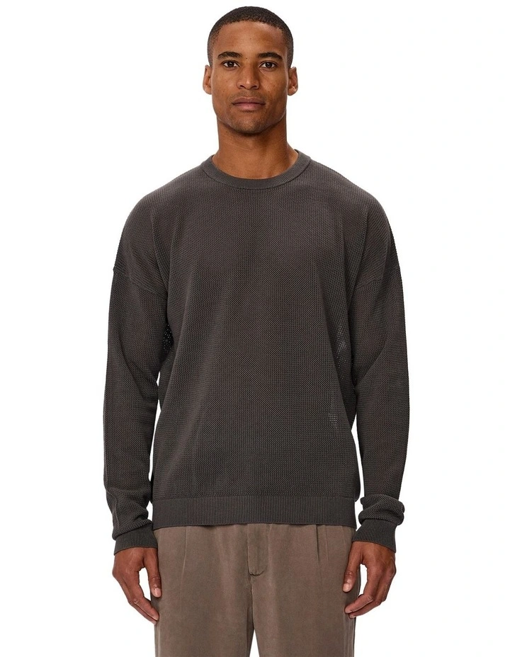 The Nanterre Crew Neck Knit Sweater in Black image 1