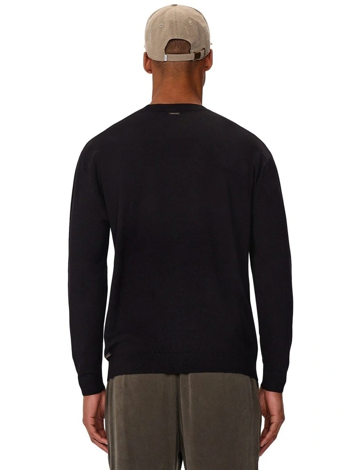 The Basic Crew Knit Sweater In Black image 2