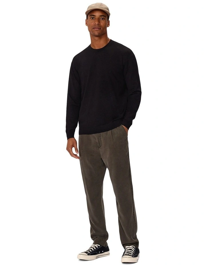 The Basic Crew Knit Sweater In Black image 3