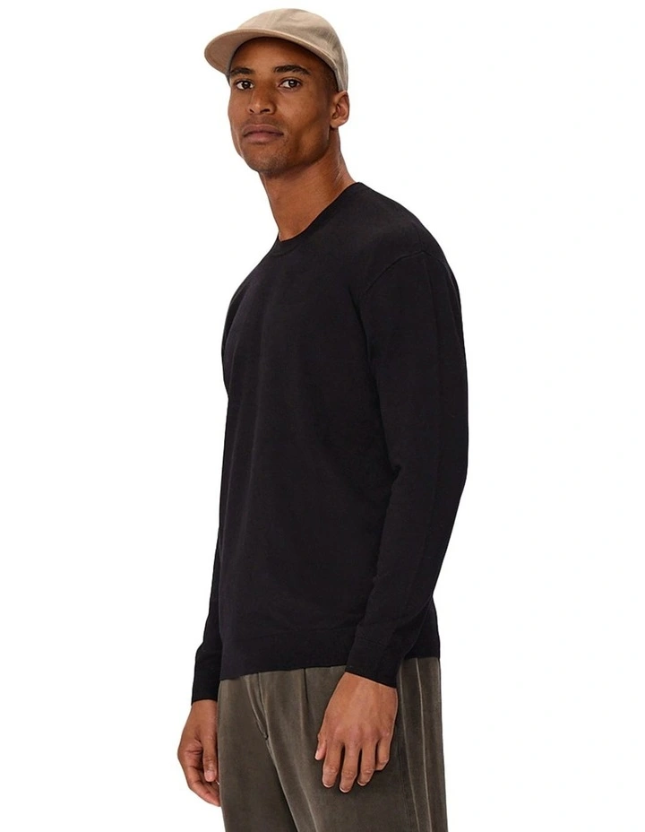 The Basic Crew Knit Sweater In Black image 4