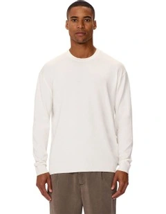 The Basic Crew Knit Sweater in White