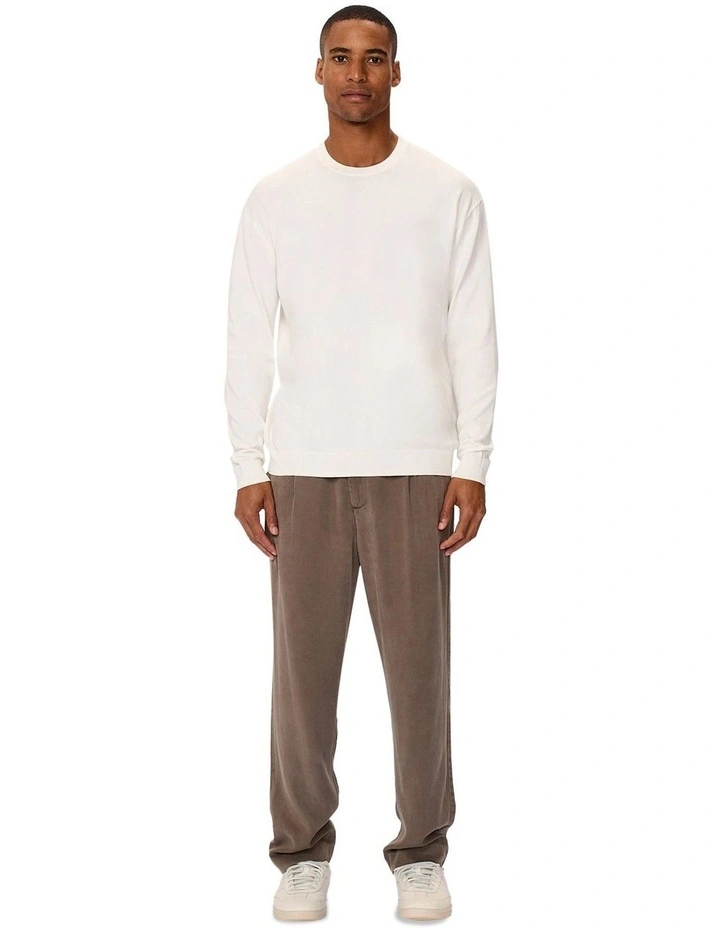 The Basic Crew Knit Sweater in White image 3