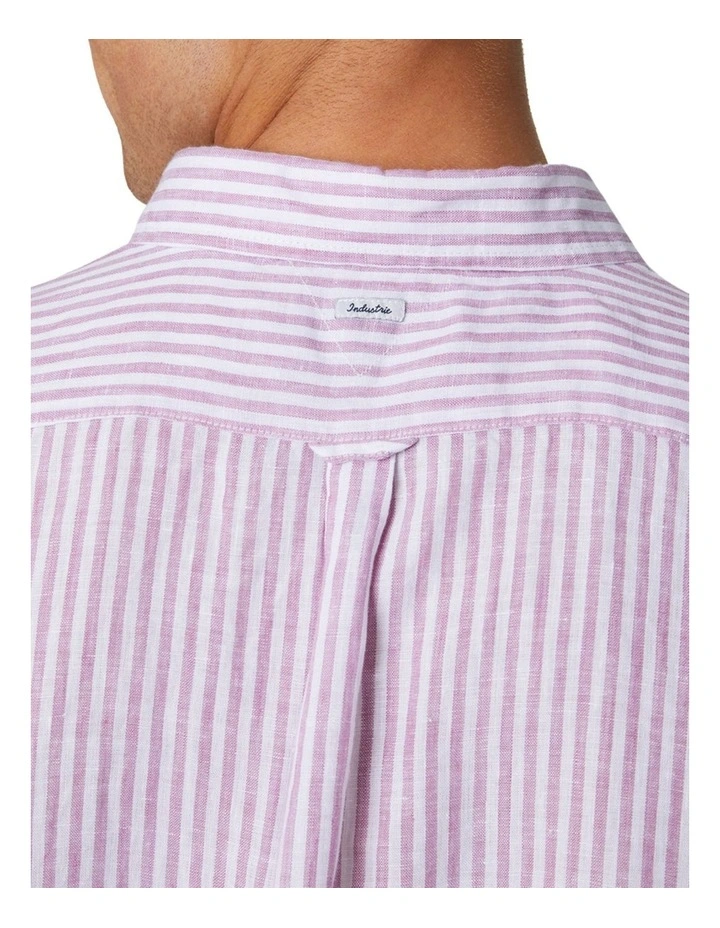 The Southwest Linen Long Sleeve Shirt Pink/White image 5