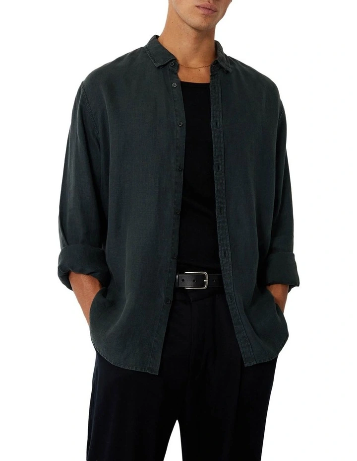 The Trinidad Linen Long Sleeve Shirt in Blue image 1