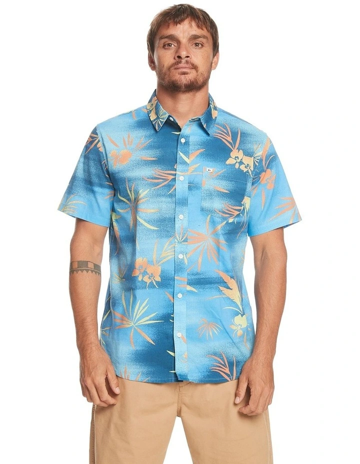 Fade Out Short Sleeve Shirt in Azure Blue image 1