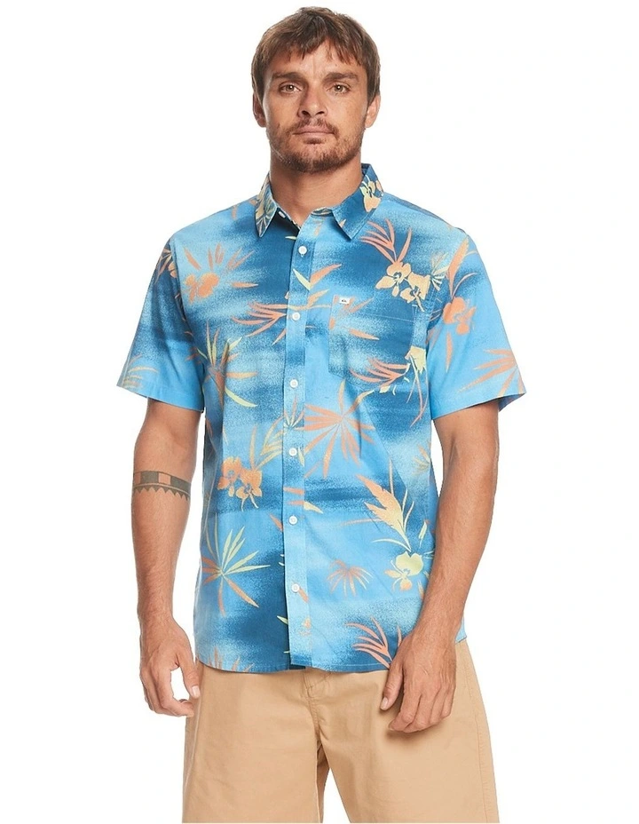 Fade Out Short Sleeve Shirt in Azure Blue image 3