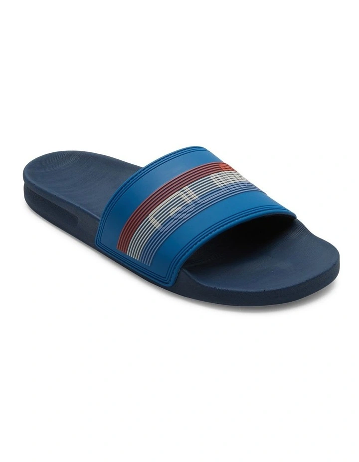 Rivi Wordmark Slide Sandals in Blue image 2