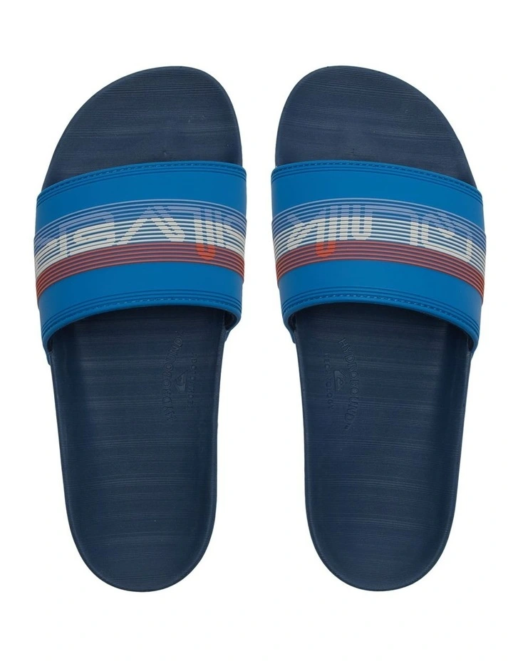 Rivi Wordmark Slide Sandals in Blue image 3