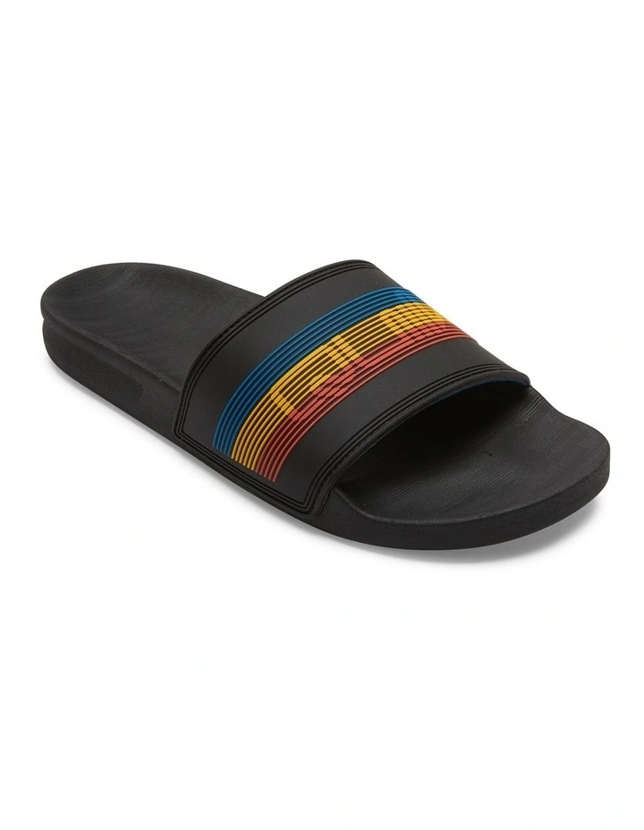 Rivi Wordmark Slide Sandals in Black image 2