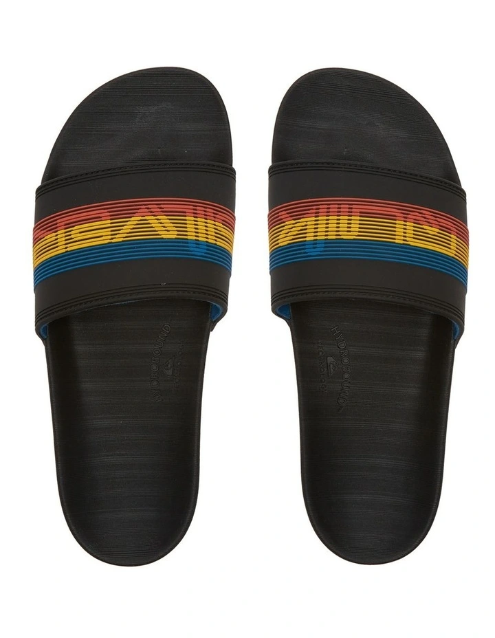 Rivi Wordmark Slide Sandals in Black image 3