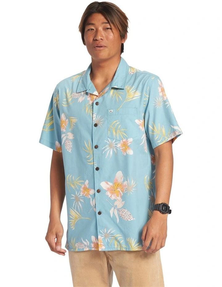 Tropical Floral Short Sleeve Shirt in Reef Waters image 3