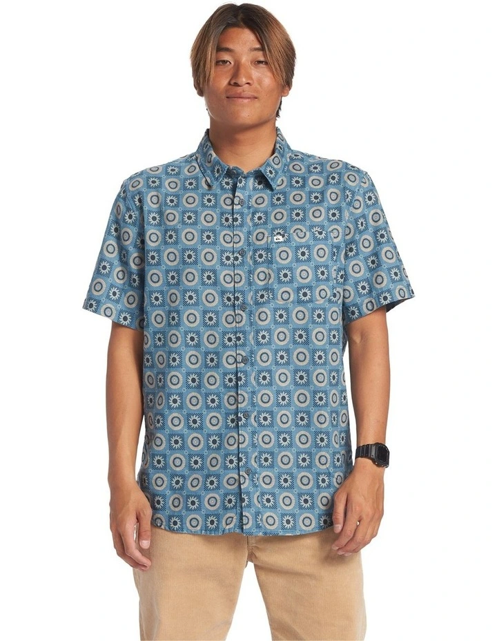 Mandala Short Sleeve Shirt in Agean Blue image 1