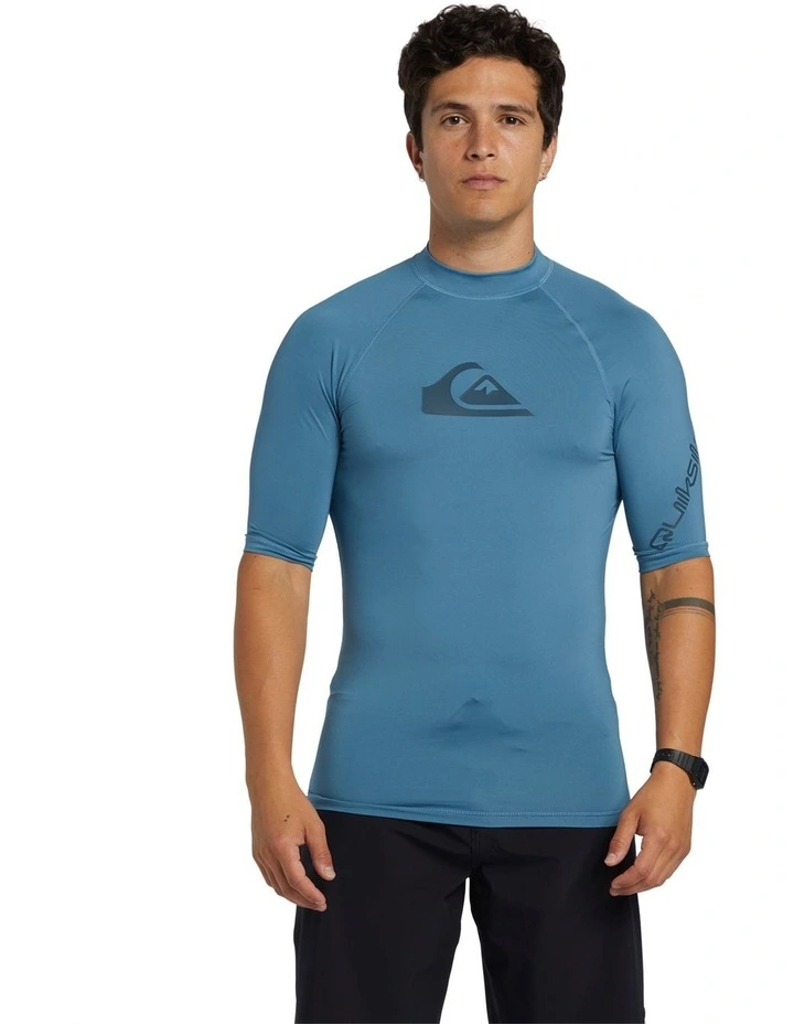 All Time Short Sleeve Rash Vest in Aegean Blue image 1