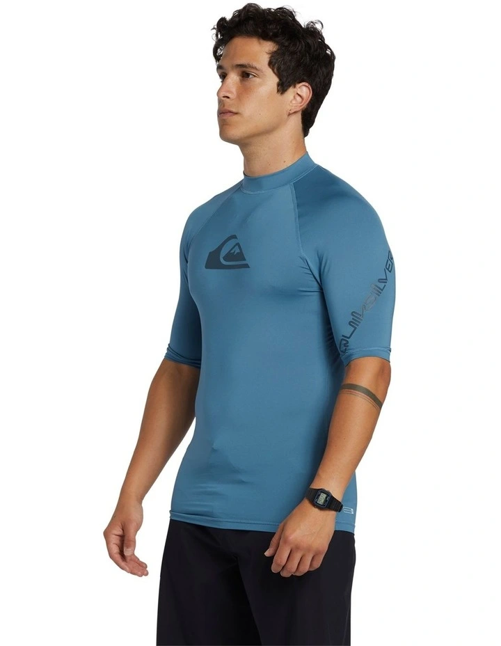 All Time Short Sleeve Rash Vest in Aegean Blue image 3