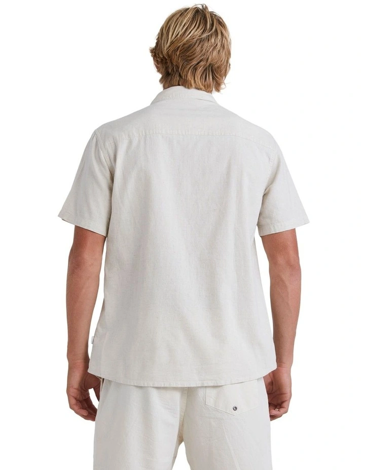 Palm Waves Short Sleeve Shirt in Birch image 2