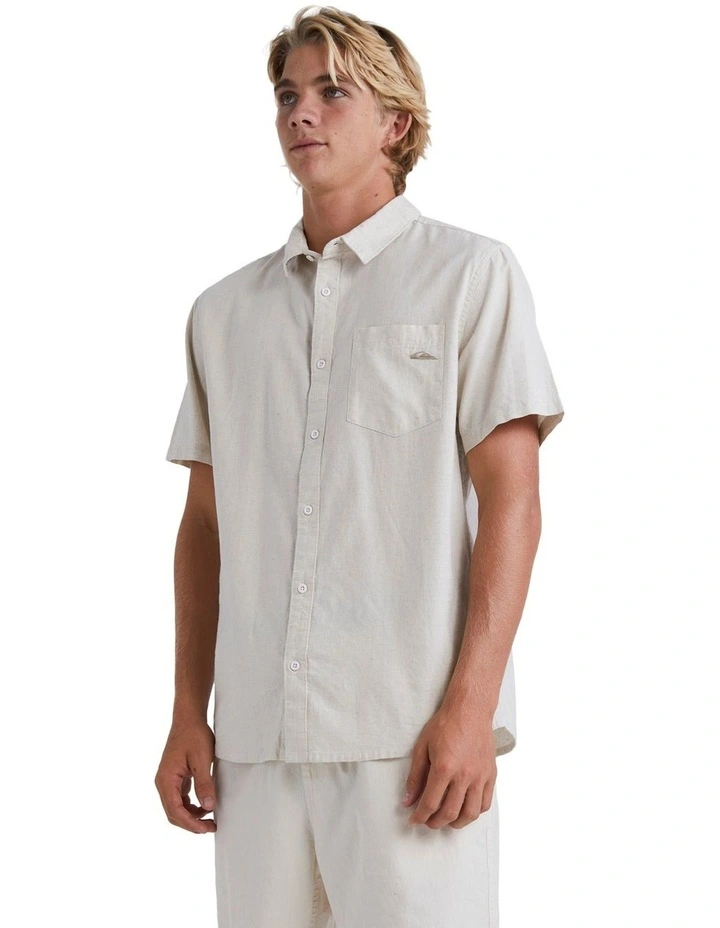 Palm Waves Short Sleeve Shirt in Birch image 3