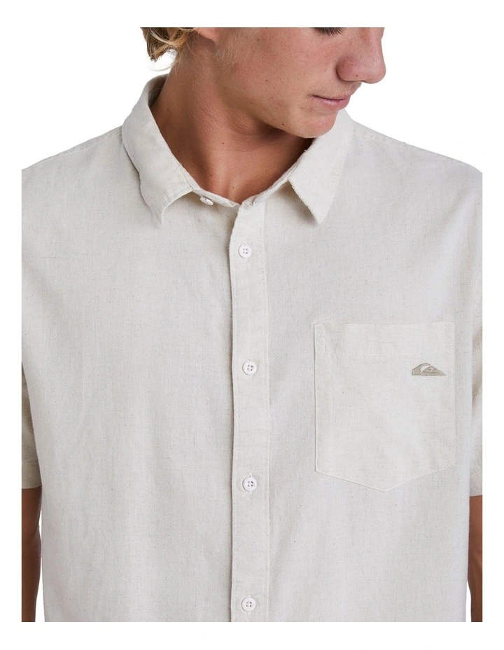 Palm Waves Short Sleeve Shirt in Birch image 4