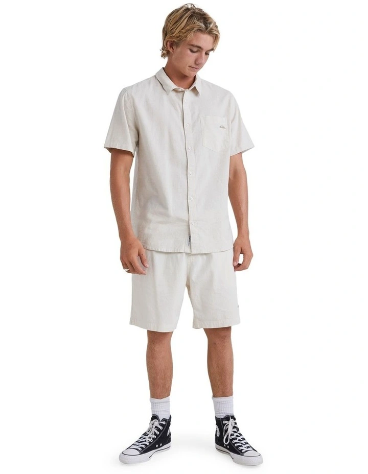 Palm Waves Short Sleeve Shirt in Birch image 5
