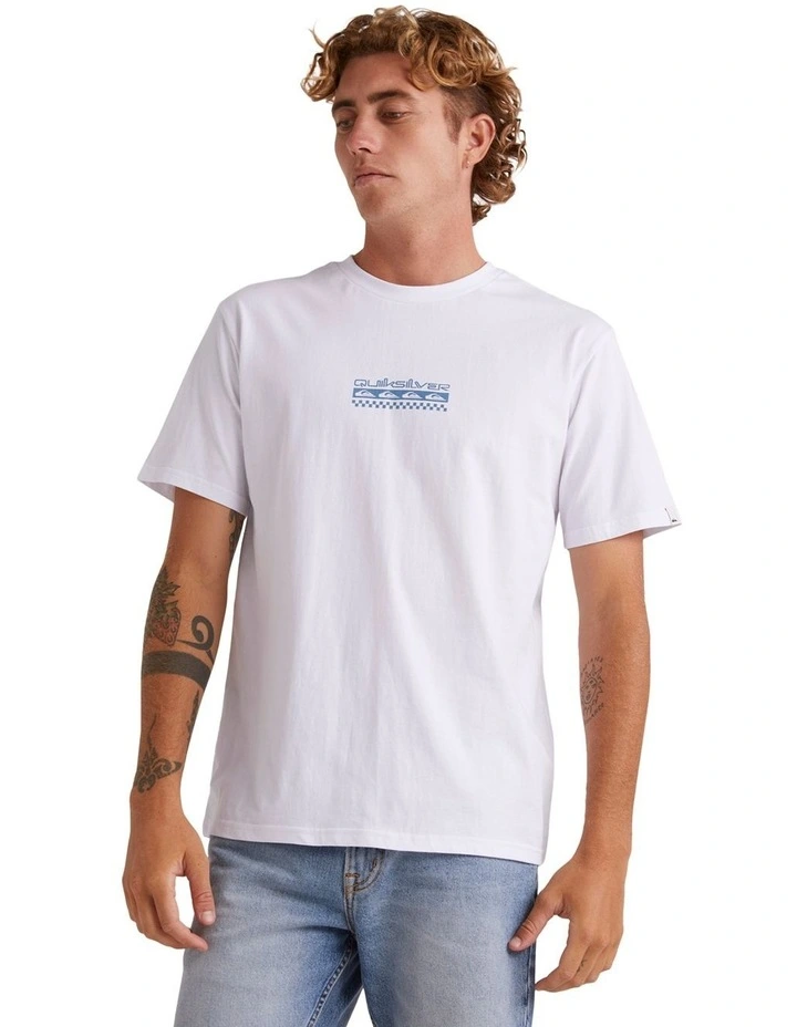 Omni Check Turn T-shirt in White image 1