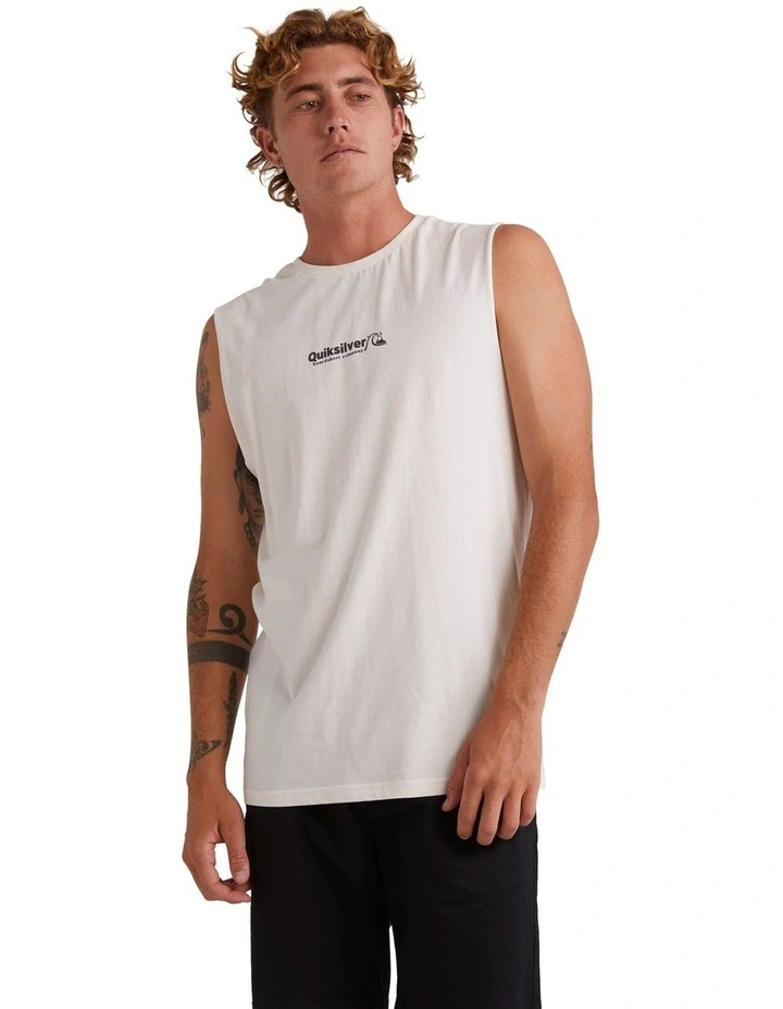 Triple Up Sleeveless Muscle T-shirt in Gardenia image 1