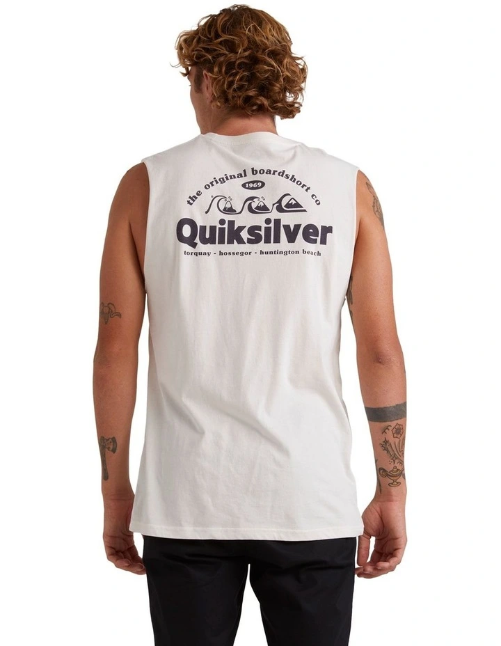 Triple Up Sleeveless Muscle T-shirt in Gardenia image 2