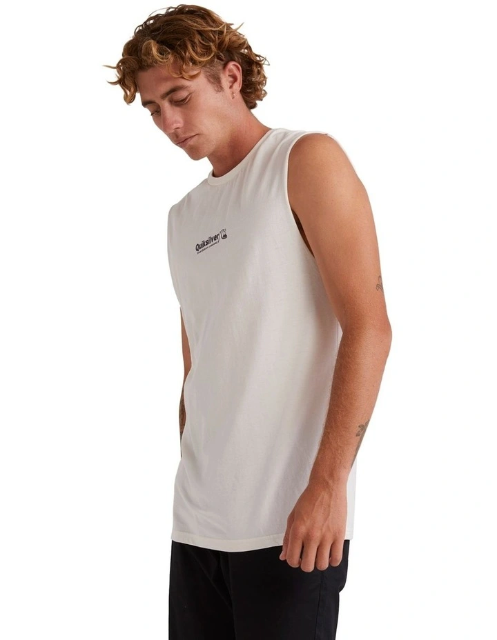 Triple Up Sleeveless Muscle T-shirt in Gardenia image 3
