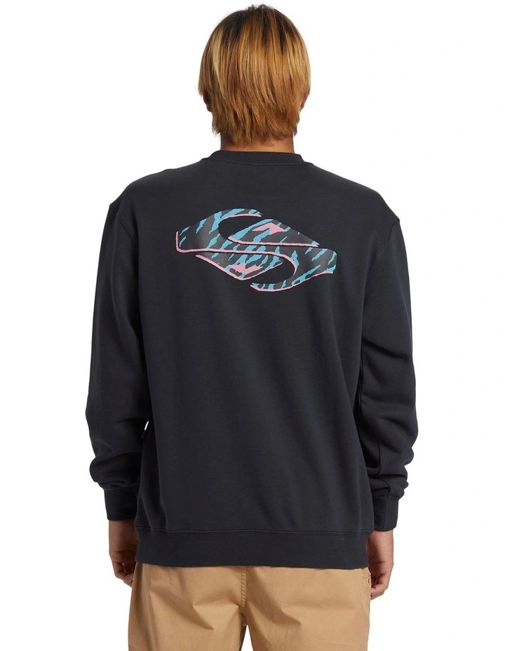 Graphic Mix Pullover Sweatshirt in Black image 2