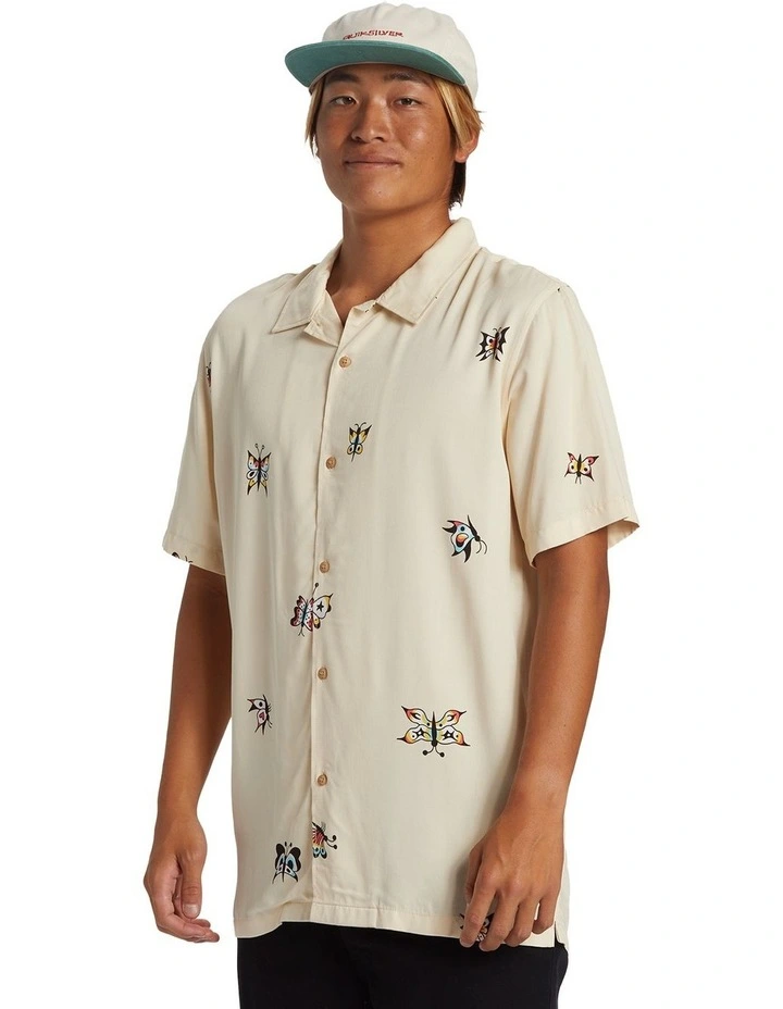 Pool Party Casual Short Sleeve Shirt in Oyster White image 3