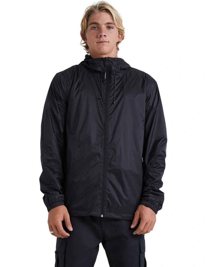 Water Wind Hooded Windbreaker Jacket in Black image 1