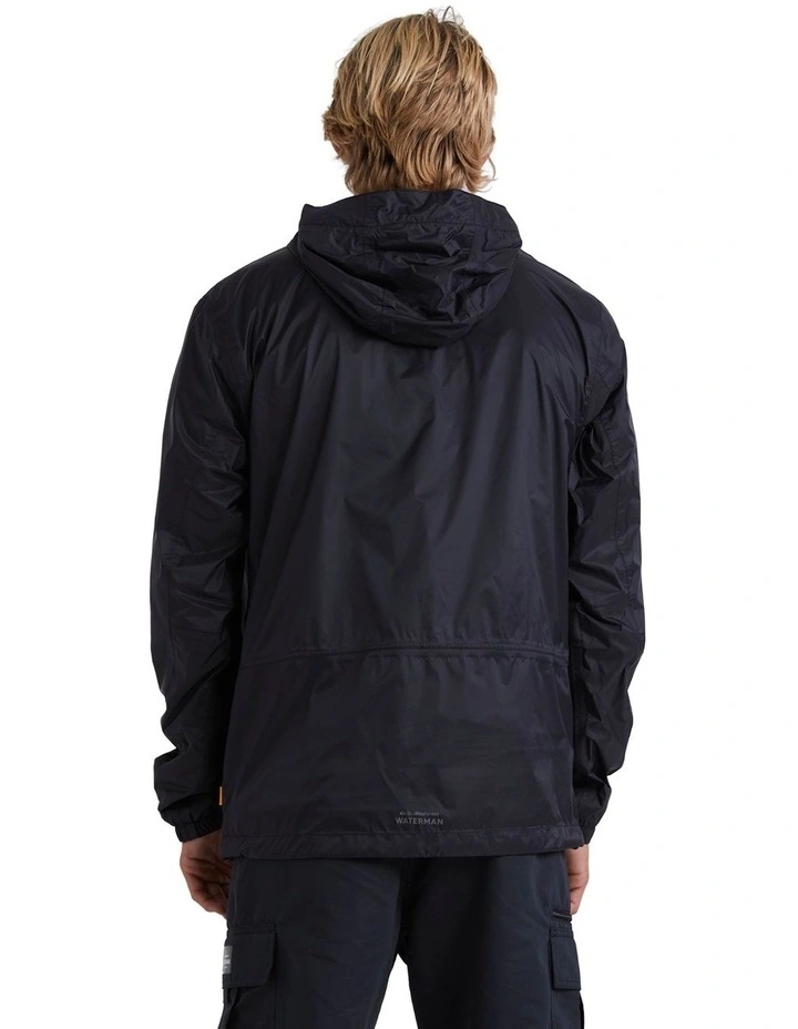 Water Wind Hooded Windbreaker Jacket in Black image 2