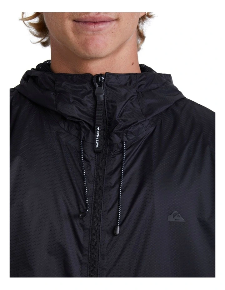 Water Wind Hooded Windbreaker Jacket in Black image 4
