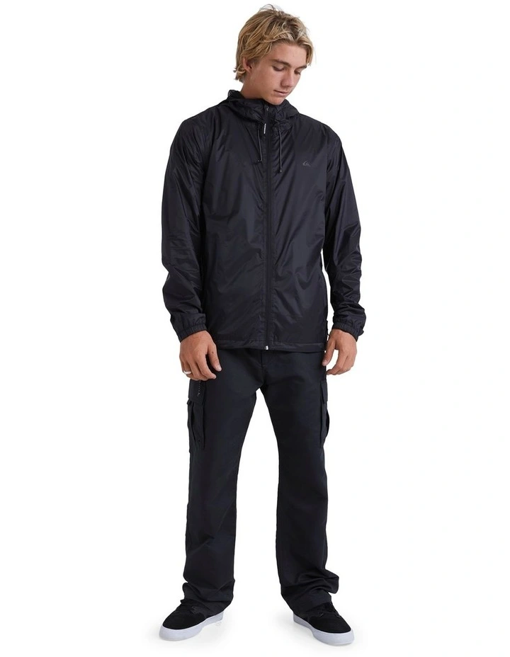 Water Wind Hooded Windbreaker Jacket in Black image 5
