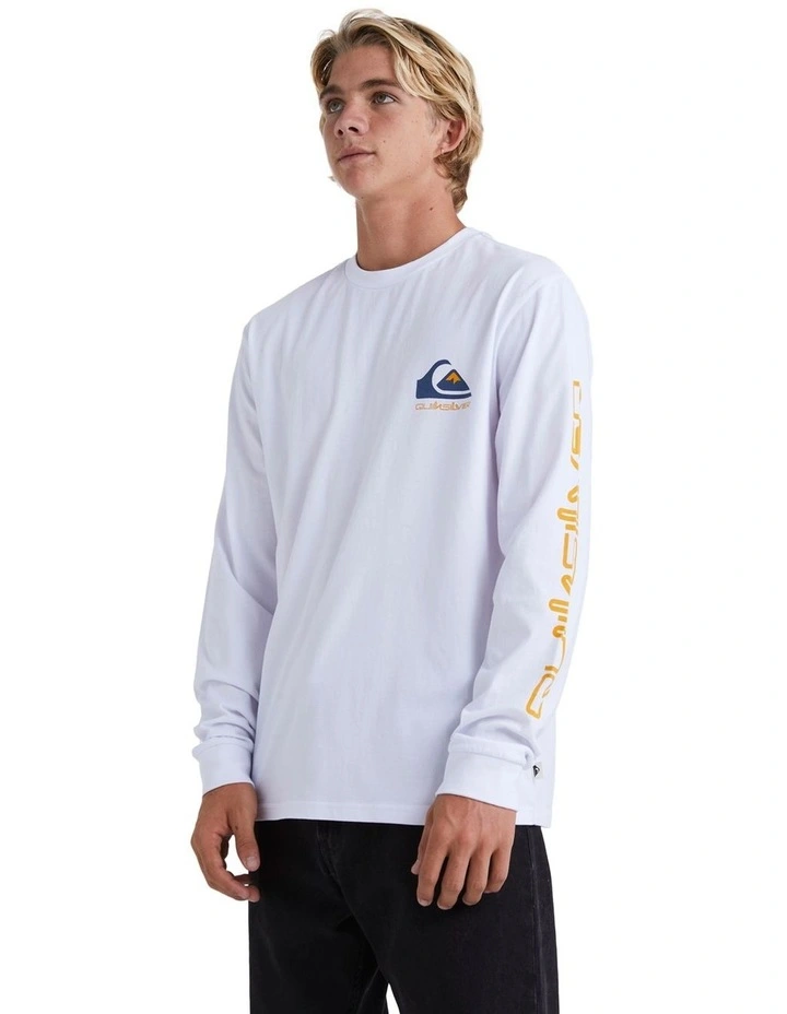 Omni Logo Long Sleeve T-shirt in White image 3