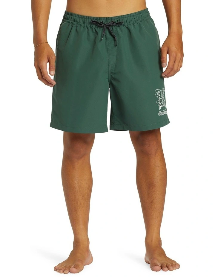 Remade Mix Volley 17 Swim Shorts in Forest image 1