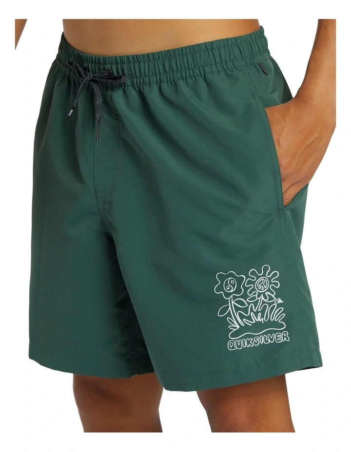Remade Mix Volley 17 Swim Shorts in Forest image 4