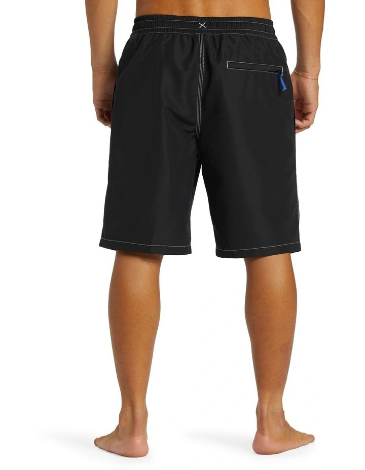 Quiksilver Saturn Volley 20'' Elastic Waist Swim Shorts In Black MYER