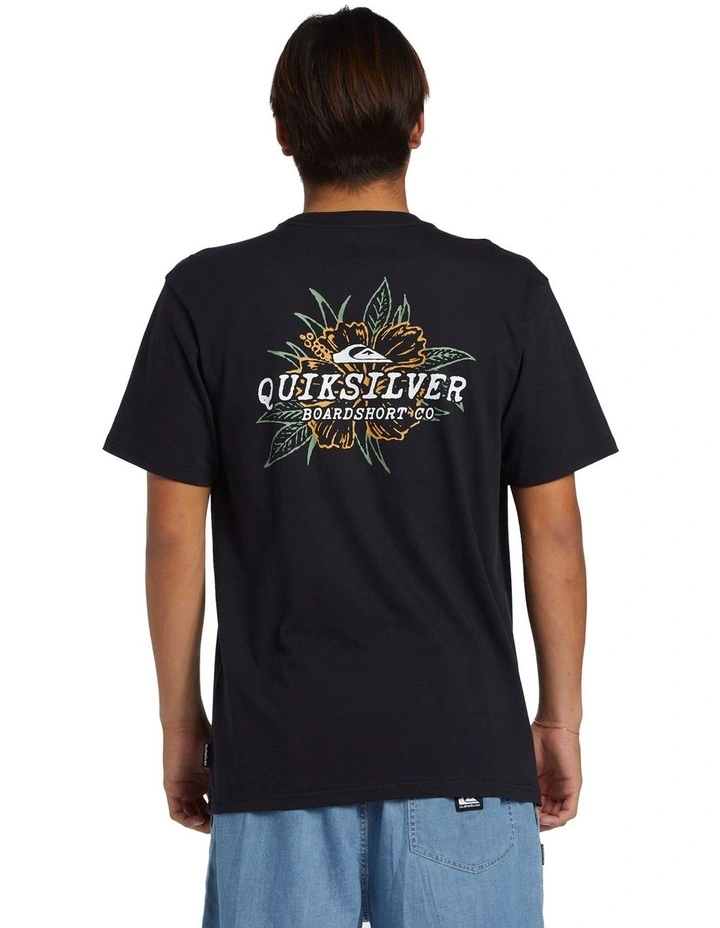 Hibiscus Short Sleeve T-Shirt in Black image 2