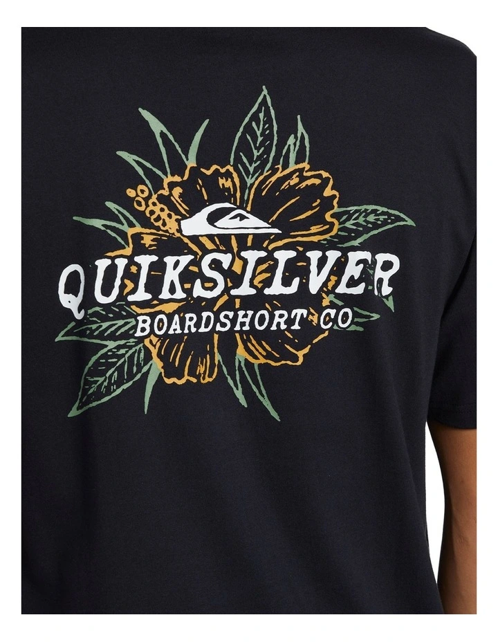 Hibiscus Short Sleeve T-Shirt in Black image 4