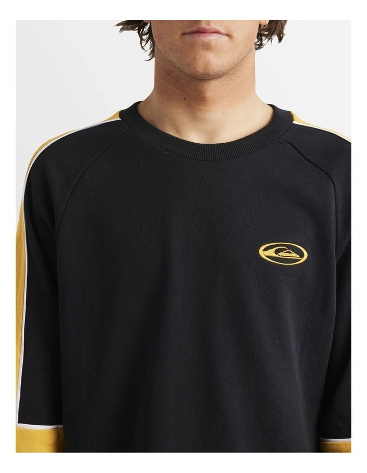 Saturn Panel Crew Neck Sweatshirt in Black image 4