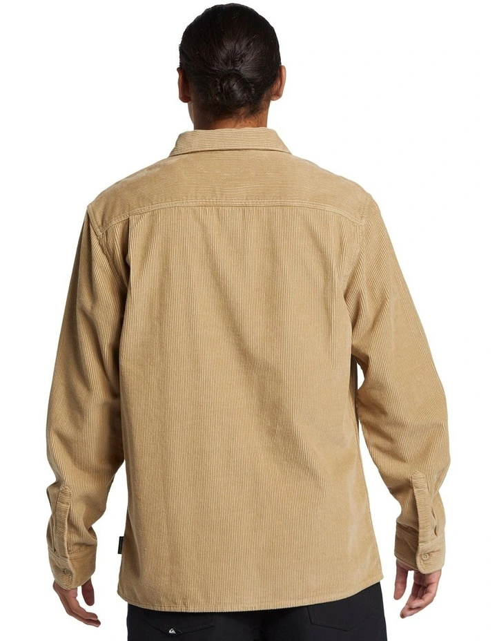Venture Long Sleeve Corduroy Shirt in Beige image 2