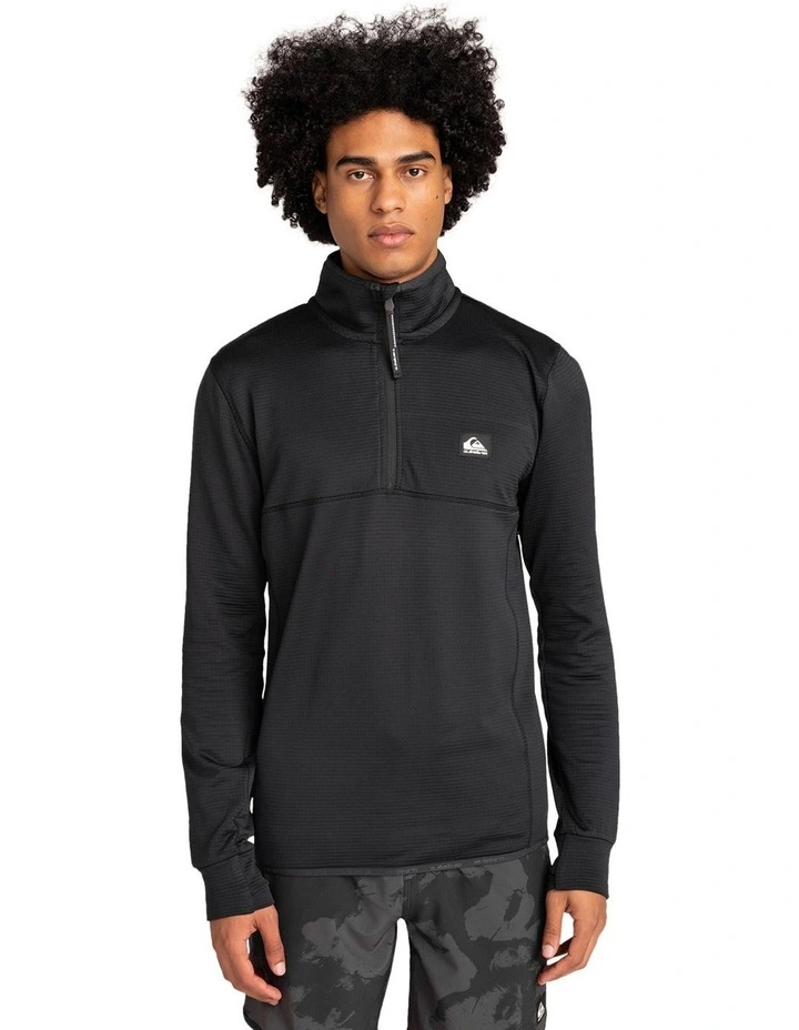 Steep Point Half Zip Base Layer Top in True Black image 1