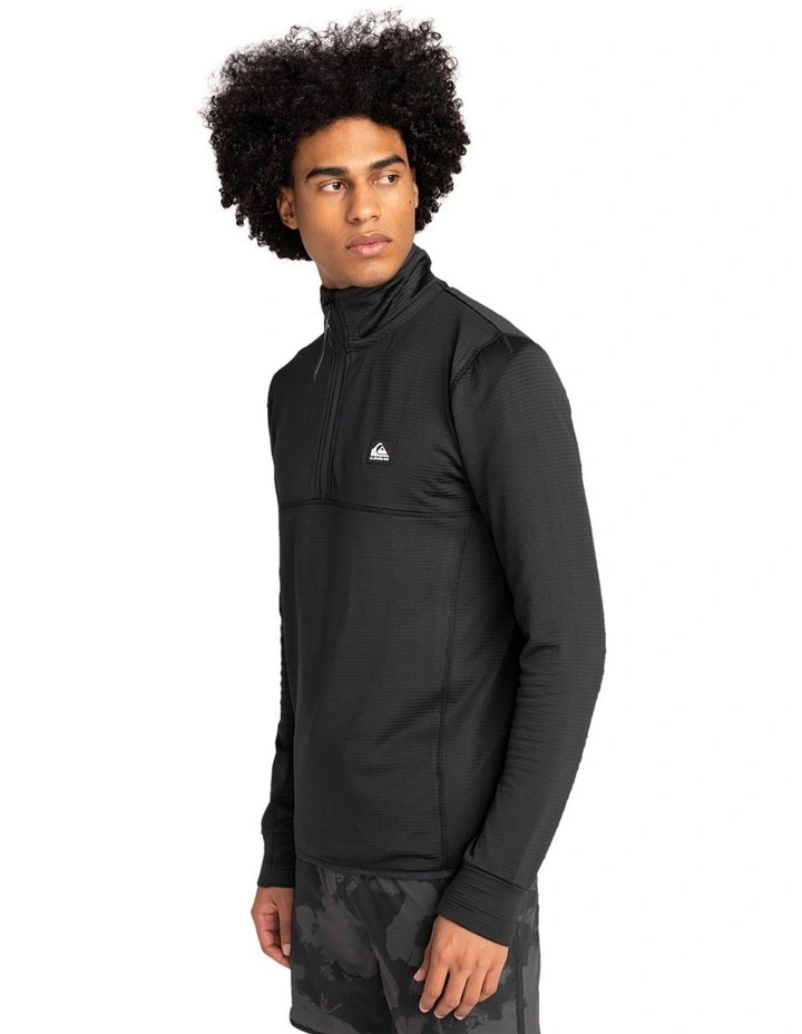 Steep Point Half Zip Base Layer Top in True Black image 3