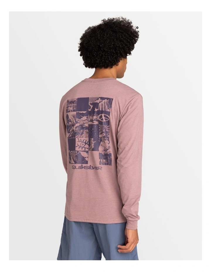 Checker Mountain Long Sleeves T-shirt in Purple image 2