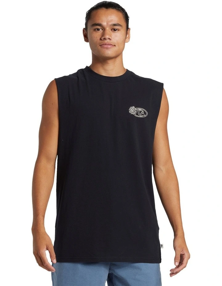 Right Point Muscle Tank in Black image 1