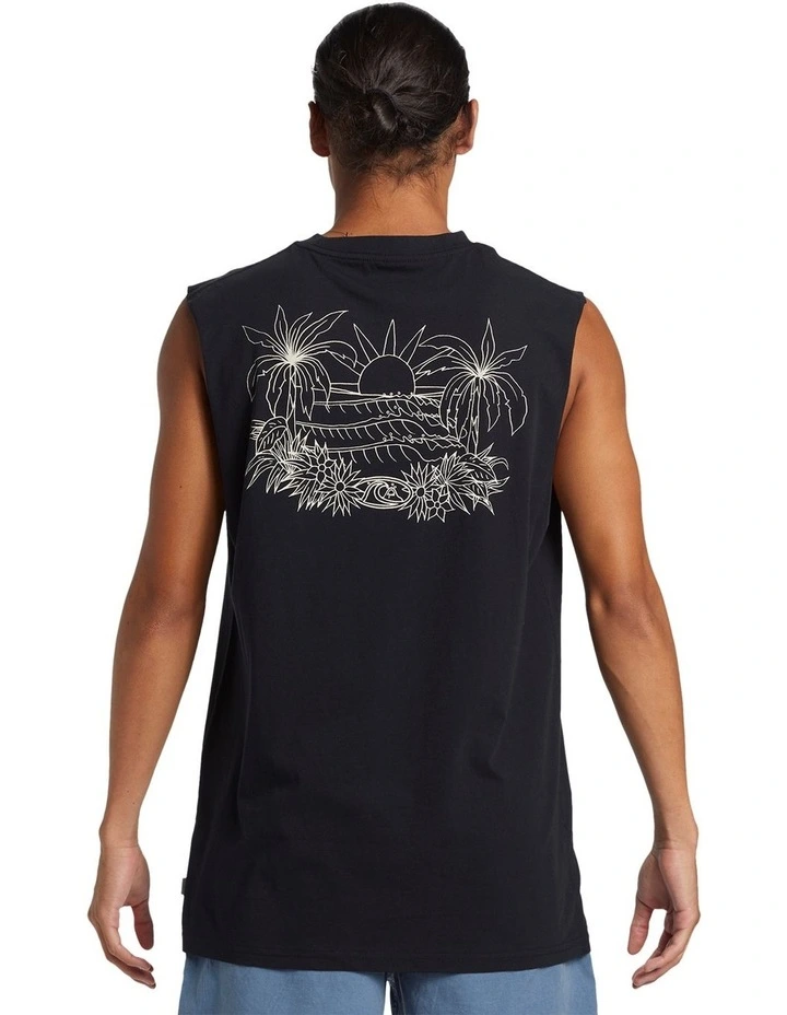 Right Point Muscle Tank in Black image 2