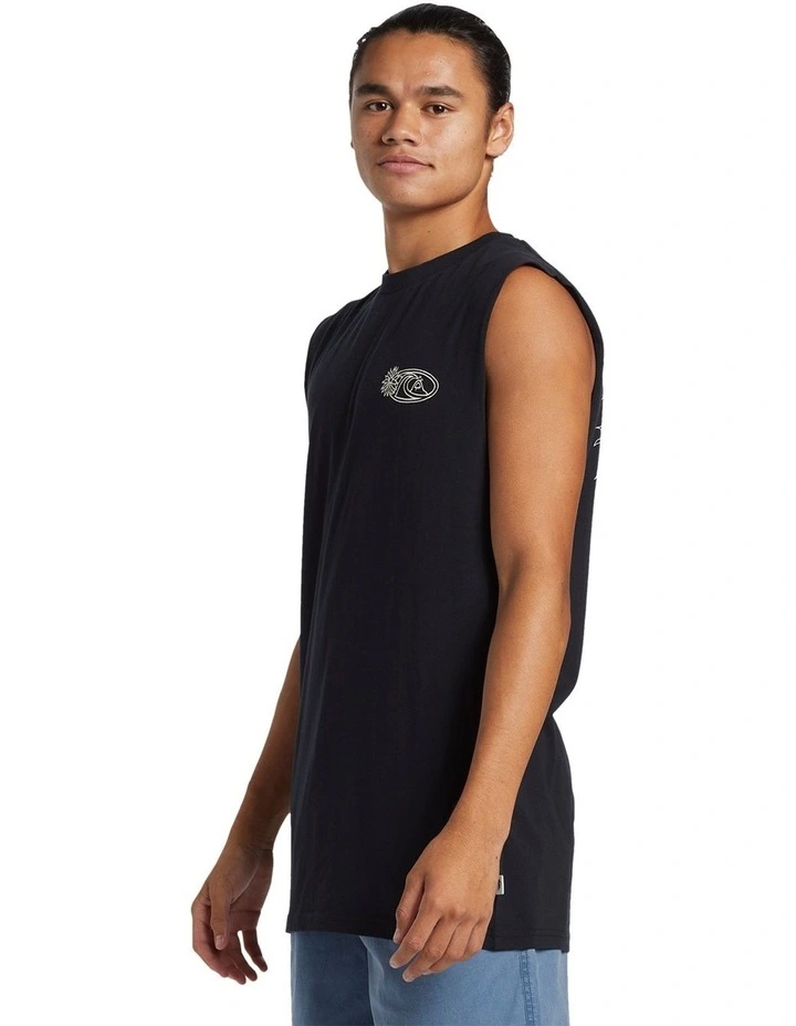 Right Point Muscle Tank in Black image 3